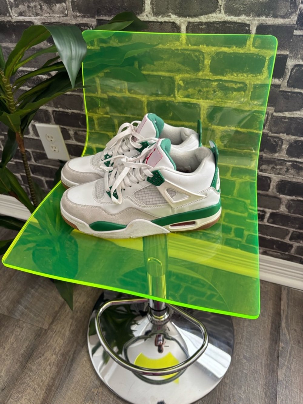 Jordan White, Green & Red Retro Athletic Sneakers - Picture 2 of 6